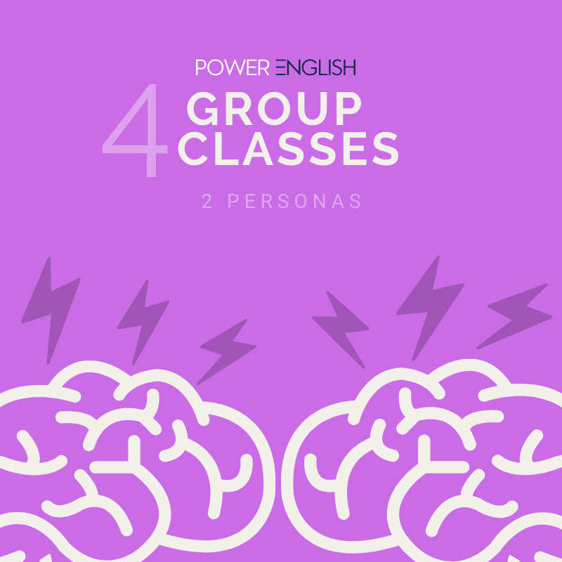 4 clases grupales de inglés al mes